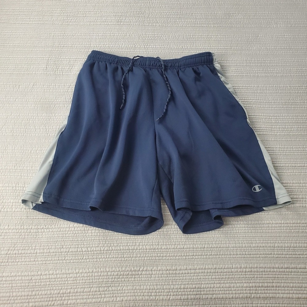 Y2K Champion Athletic Shorts Mens XL Navy Blue Mesh Zipper Pocket 82108B-FHL